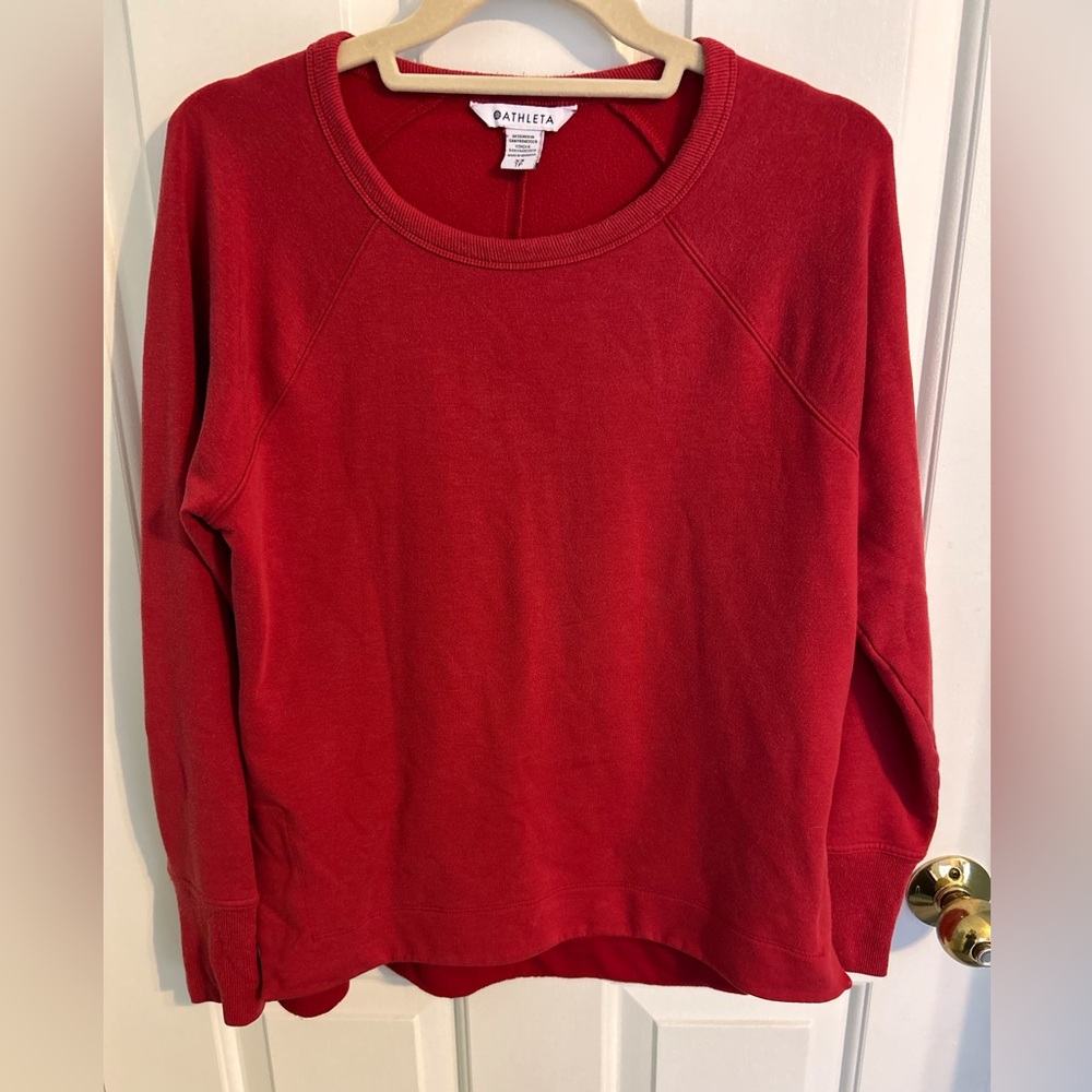 Athleta Coaster Luxe Recover Sweatshirt in Clover Berry Red - Picture 3 of 12
